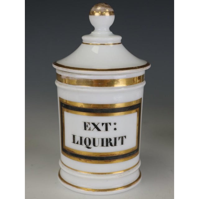 Late 19th Century Antique Continental Opaline Glass Apothecary Jars, 1880, Set of 5 For Sale - Image 5 of 10