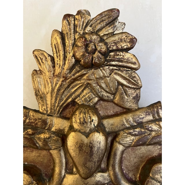 19th Century French Bridal Mirror W/ Carved Frame For Sale In San Francisco - Image 6 of 13