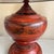 Stunning Vintage Red Lacquer Burmese Offering Bowl Lamp. Crafted from an authentic Burmese offering bowl with a vibrant...