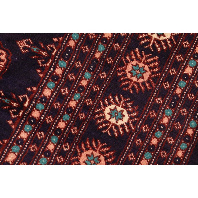 Tribal Bokhara Blue/Blue Hand Knotted Wool Rug For Sale In New York - Image 6 of 9