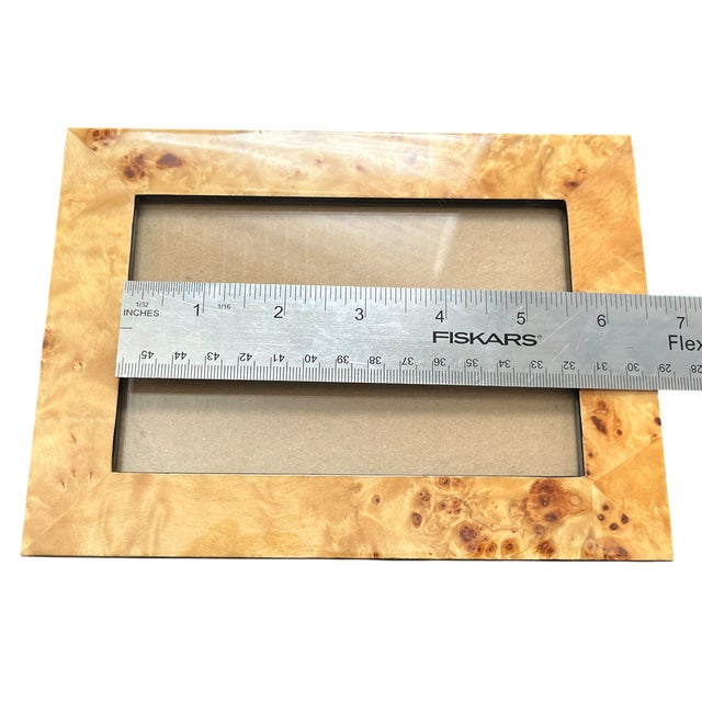 Burlwood and Black Laquer Picture Frame With Velvet Back– 5.5" X 7" for 4" X 6" Photo | Organic Modern / Coastal Regency For Sale - Image 11 of 11