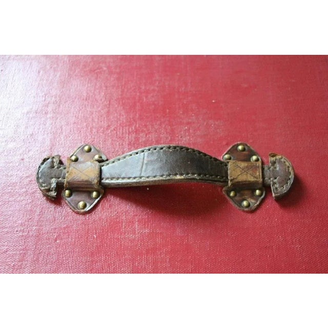 Cube Shape Red Canvas Trunk, 1930s For Sale - Image 11 of 15