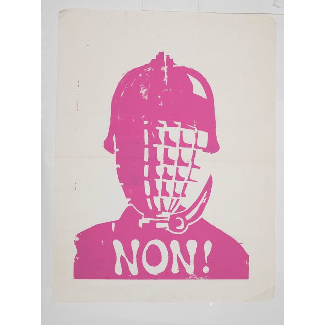 Mid-Century Modern May 1968 No! Protest Poster, School of Fine Arts, France, 1968 For Sale - Image 3 of 4