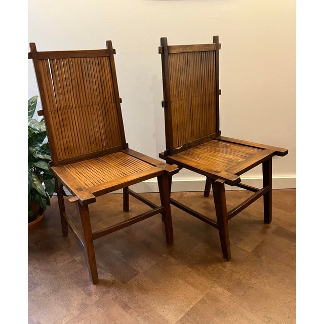 Mid-Century Modern 19th Century Pair of Chinese "Country Ming" Southern Official’s Hat Chairs For Sale - Image 3 of 14