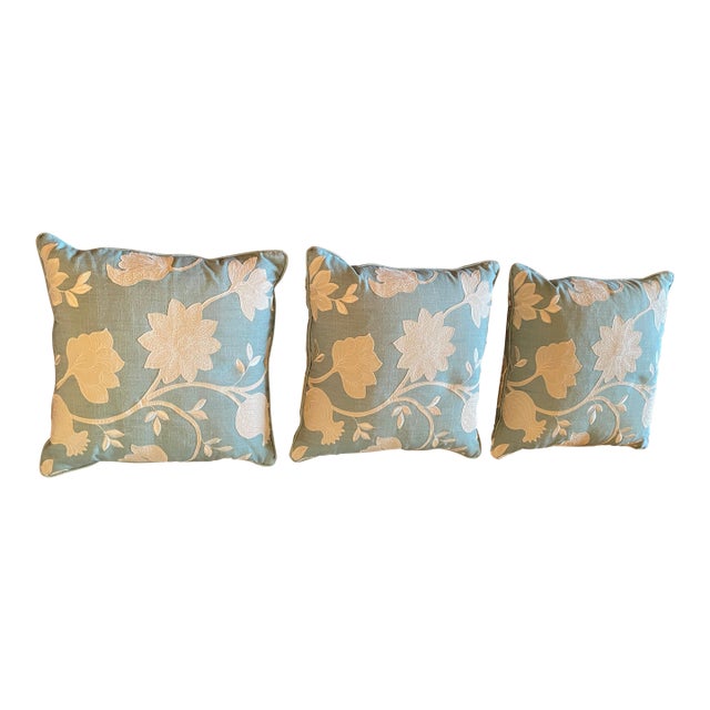 Set of 3 Down Custom Set of Removable Covers Including Insert Pillows For Sale