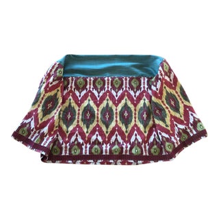 Boho Chic Bold Custom Made Ikat Fabric Table Cover For Sale