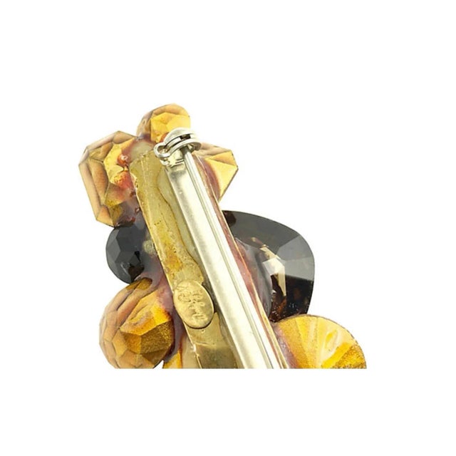 1980s Wendy Gell Yellow, Brown, and Black Bangles, Earrings, Brooch Jewelry Set - 6 Pieces For Sale - Image 9 of 11