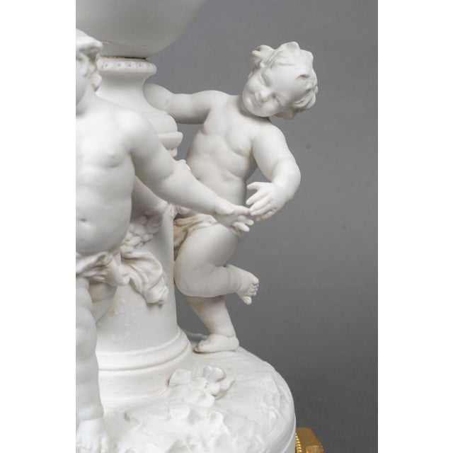 19th Century Napoleon III Bowl in Bisque Porcelain and Gilded Metal For Sale - Image 6 of 9