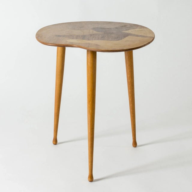 Mid-Century Swedish Side Table with Inlays For Sale - Image 4 of 11