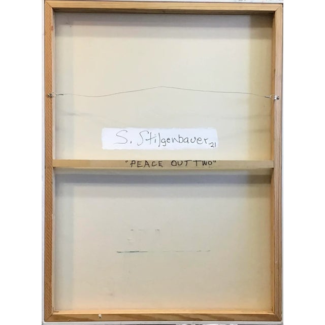 Mauve “Peace Out Two” Contemporary Abstract Expressionist Mixed-Media Painting For Sale - Image 8 of 9