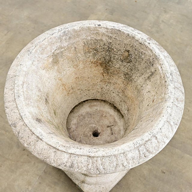 French 20th Century Single Reconstructed Stone Urn For Sale - Image 4 of 9
