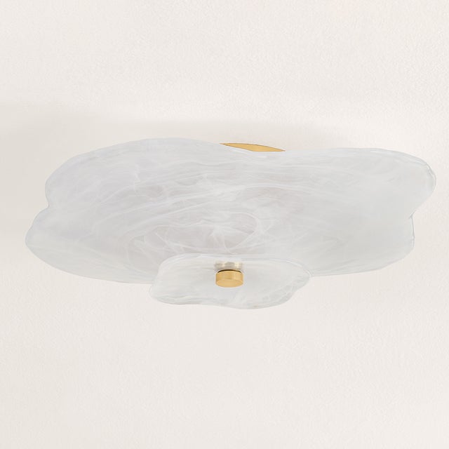 Contemporary Mitzi Starlie 16 in. 1 Light Flush Mount in Aged Brass Finish For Sale - Image 3 of 10