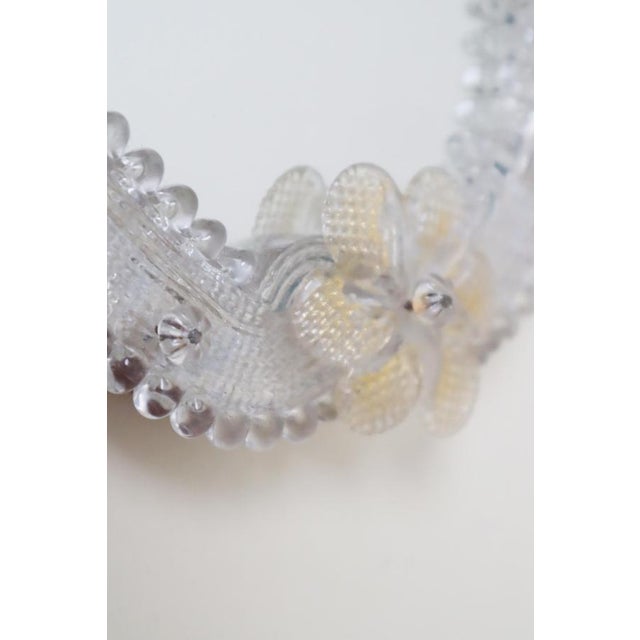 Venetian Floral Murano Glass Hand Mirror, Italy, 1950s For Sale - Image 4 of 12