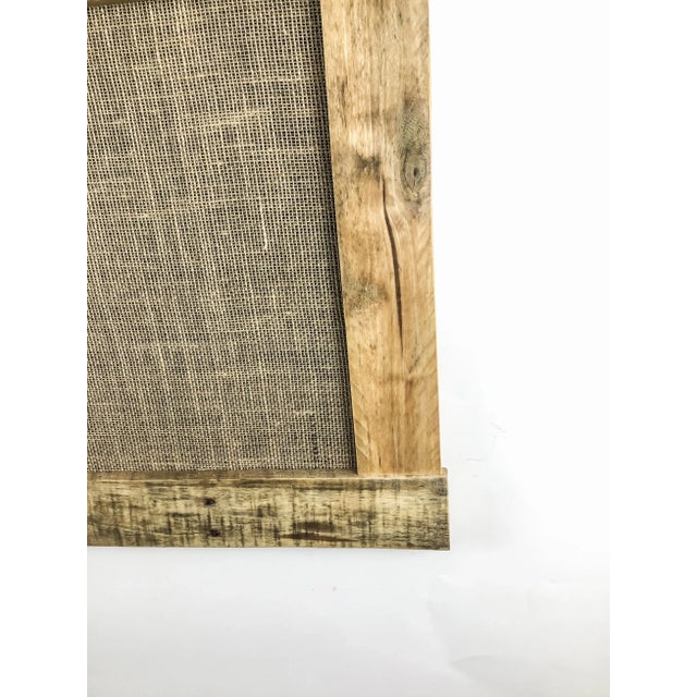 Solid Oak Framed Burlap Pin Board Display For Sale In Portland, ME - Image 6 of 11
