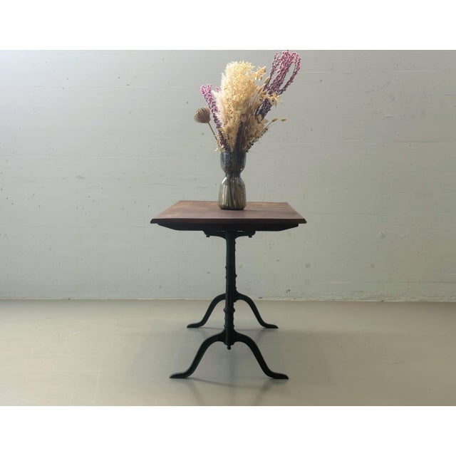 Vintage Dining Table with Cast Iron Frame and Wood Top, 1930s For Sale - Image 10 of 14