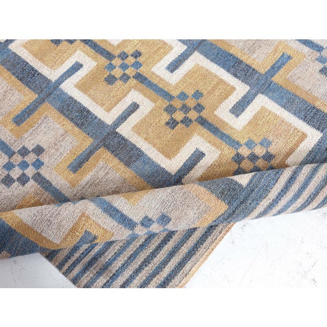 Textile Doris Leslie Blau Vintage Swedish Flat Weave Rug For Sale - Image 7 of 9