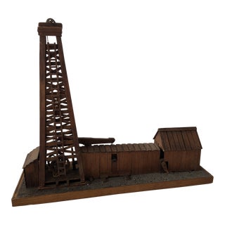 Vintage Signed 1926 Folk Art Primitive Model of an Oil Rig/Derrick For Sale