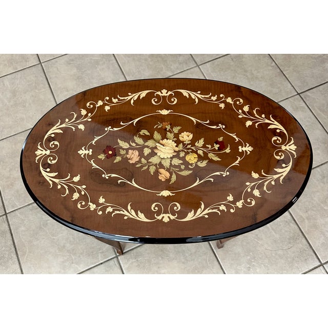 Brown Italian Sorrento Handmade Inlaid Marquetry Side Table For Sale - Image 8 of 18
