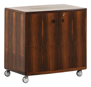 Bar Cabinet in Rosewood, Formica and Steel on Wheels attributed to Illum Wikkelsø, 1960s