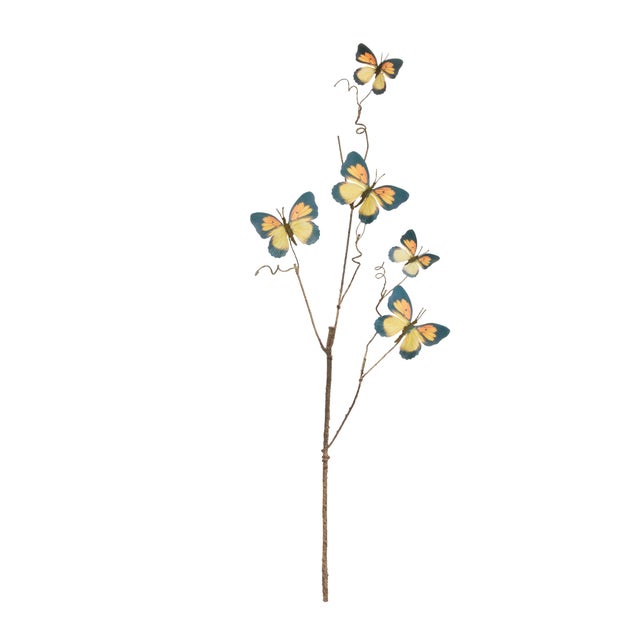 Add a whimsical pop of color with the Butterfly Twig Spray Set in beautiful blue and yellow hues. Each spray features...
