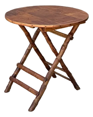 Vintage Split Bamboo Folding Table