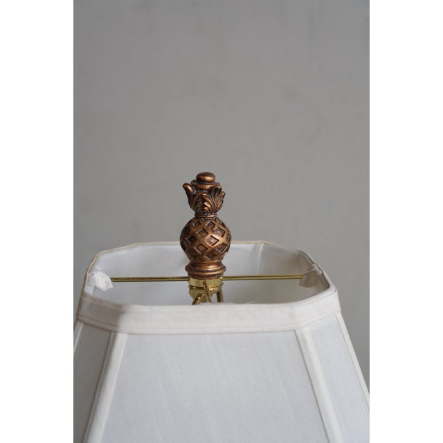 Vintage 1980s Mid Century Style Pineapple Table Lamp For Sale - Image 4 of 5
