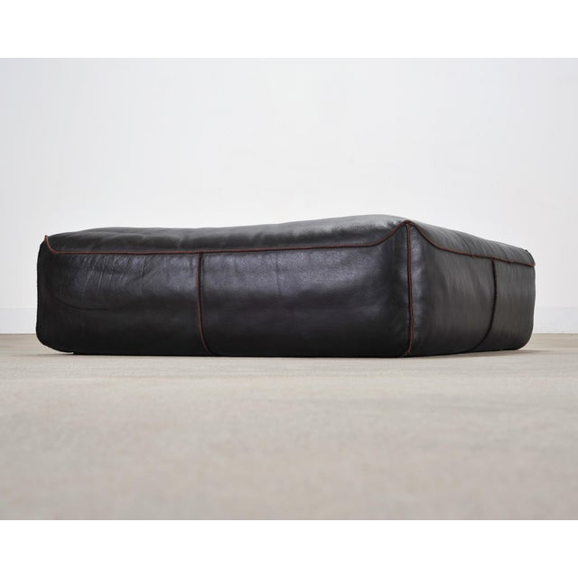 Rolf Benz German Leather 950 Floor Cushion Pouf Ottoman 3 Ft For Sale In Sacramento - Image 6 of 17