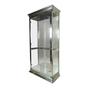 Mid 20th Century Tall Chrome and Glass Vitrine