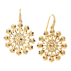 Syna Yellow Gold Earrings with Diamonds, a Pair