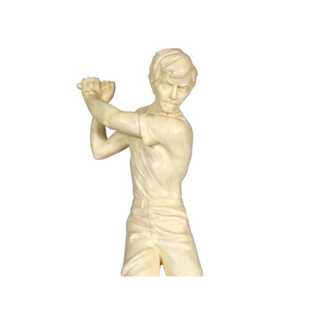 Stone Mid 20th Century Italian Asantini Golfer on Marble Base Sculpture For Sale - Image 7 of 12