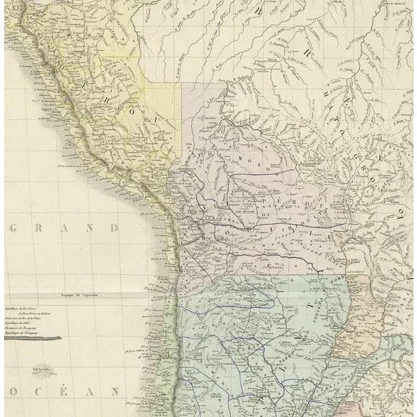 Antique Map of Peru in South America, 1875 For Sale - Image 3 of 6