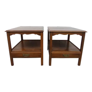 Cherry Chippendale Side Tables