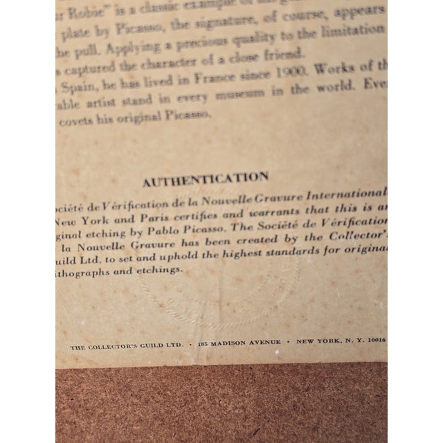 Pablo Picasso Mid 20th Century Pablo Picasso Authorized Etching of "Poor Robie" For Sale - Image 4 of 6