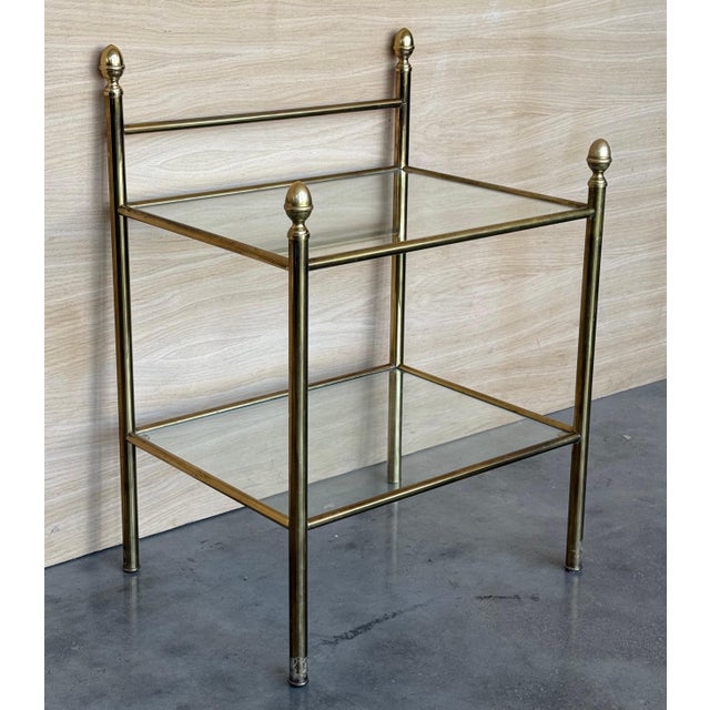 Pair of Early 20th Century Italian Bronze and Glass with Nightstands with Crest For Sale - Image 18 of 18