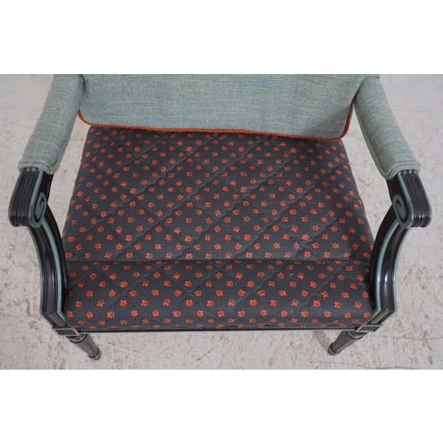 Pair French Louis XVI Upholstered Armchairs For Sale - Image 11 of 12