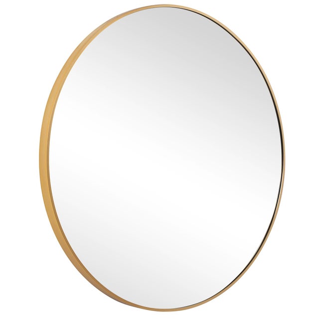Modern Simplicity 34" Round Mirror- Gold For Sale In Chicago - Image 6 of 6