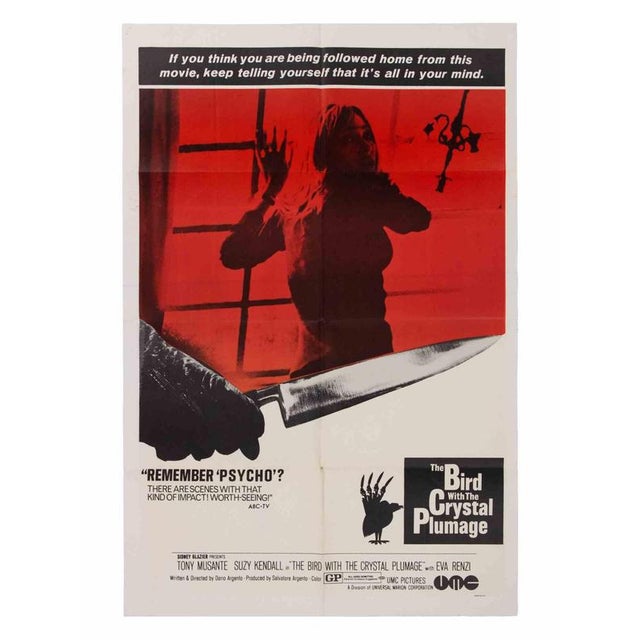 U.S. One-Sheet (27 × 41 in.), UMC Pictures. Directed by Dario Argento, starring Tony Musante, Suzy Kendall, Eva Renzi....