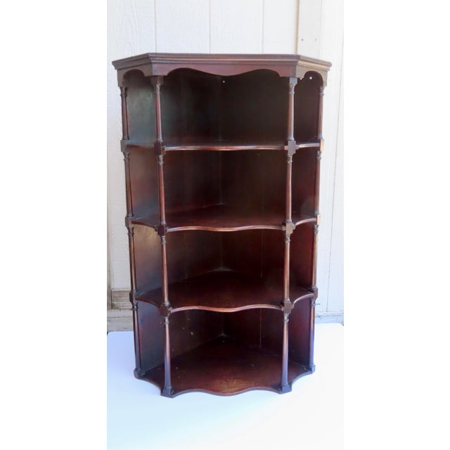 English Mahogany Open Shelves Corner Cabinet For Sale In Denver - Image 6 of 9