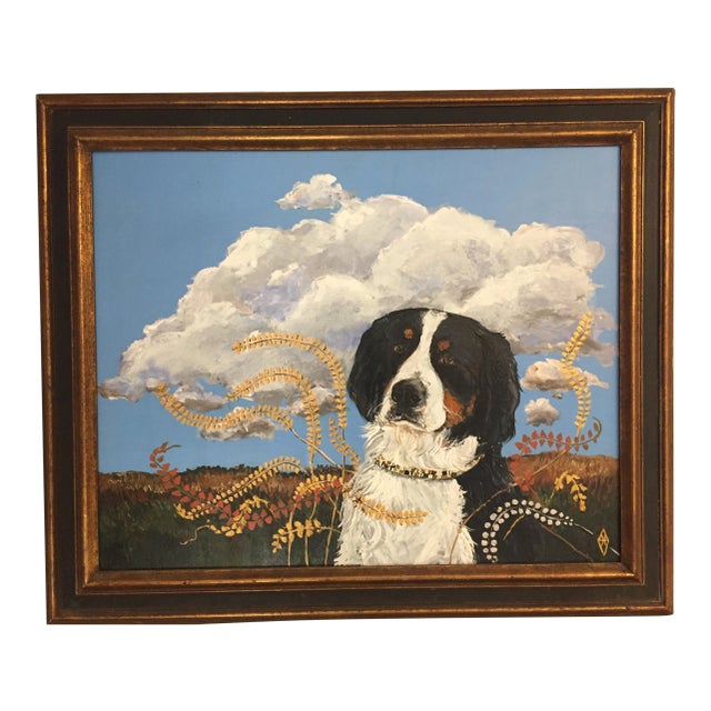 Original Bernese Mountain Dog Painting ByJudy Henn For Sale
