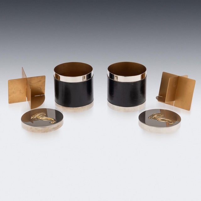 Vintage 20th Century French Silver-Plated Cigarette Boxes from Hermès, 1980, Set of 2 For Sale - Image 6 of 14