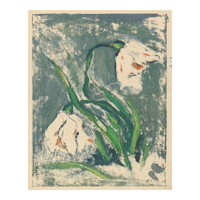 Vintage Abstract Floral Art Print by Zolo Palugyay, Spring Flowers - 8" X 10" For Sale