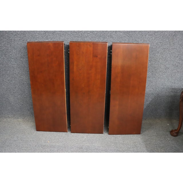 Harden Furniture Harden Cherry Claw-and-Ball Extension Dining Table With Leaves For Sale - Image 4 of 16