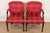 English Baker Furniture English Regency Carved Mahogany Upholstered Armchairs or Dining Captain Chairs, Pair For Sale - Image 3 of 13
