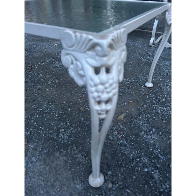 Mid-Century Modern Vintage Woodard Style (Attributed To) Wrought Iron Grapevine Glass Coffee Table For Sale - Image 3 of 7