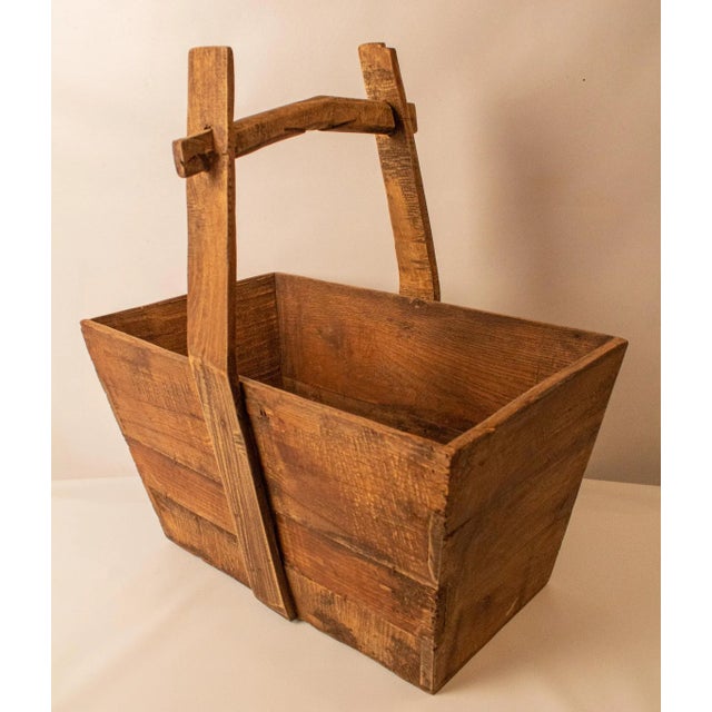Grain Box With Wood Handle Rectangle For Sale - Image 10 of 10