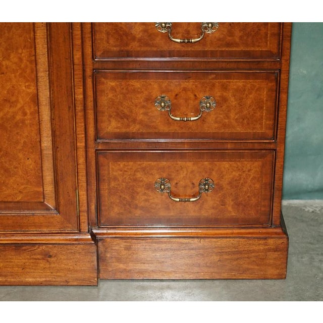 Wood Burr Walnut Breakfront Serving Sideboard by Theodore Alexander For Sale - Image 7 of 18