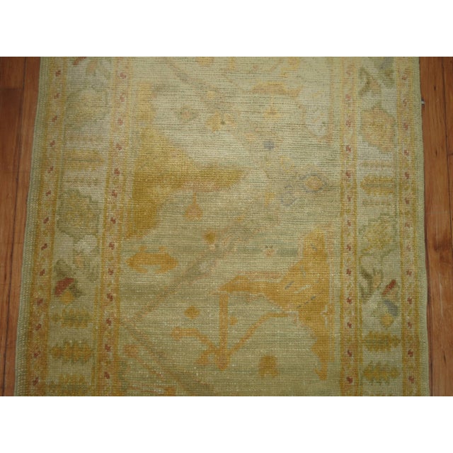 Gold Brown Vintage Inspired Turkish Runner For Sale - Image 4 of 6