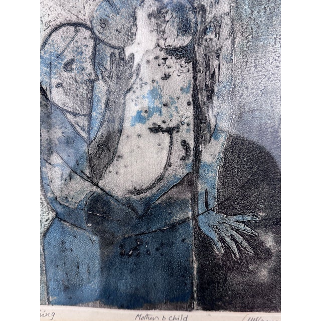 Circa 1984 Artist Proof Etching "Mother and Child", Signed + Framed For Sale - Image 4 of 12