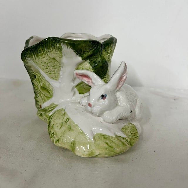 Rabbit /cabbage planter. Measures 7” w x 5” d x 4.5” h.
