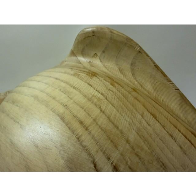 Late 20th Century Sarreid Ltd. Style Large Carved Wood Conch Shell Sculpture on Acrylic Base For Sale - Image 9 of 18